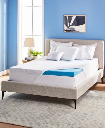 Serta Soothing Cool 3-inch Gel Memory Foam Mattress Topper, Twin In Blue