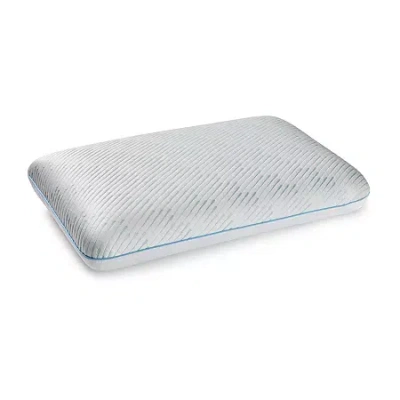 Serta Soothing Cool Memory Foam Medium Density Bed Pillow In White