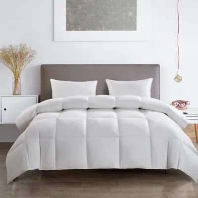 Serta Super Soft 233 Thread Count White Goose Feather And Down Fiber Comforter By  All Season Full /