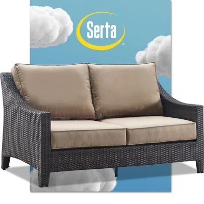 Serta Tahoe Outdoor Loveseat, Brown Wicker In Beige