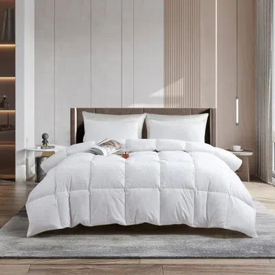 Serta Tencel/cotton Blen Feather/down Comforter - All Season In White