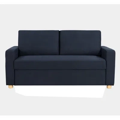Serta Trinity 72" Queen Size Convertible Sofa Bed Loveseat, Dream Coil Comfort, Easy Assembly In Navy Polyester