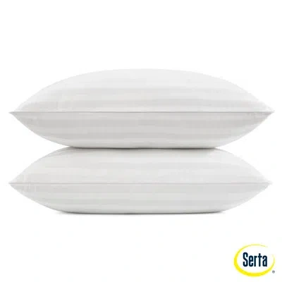 Serta Won't Go Flat Polyester Support Pillow In White