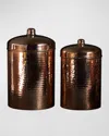 Sertodo Copper Hammered Copper Large Canisters, Set Of 2