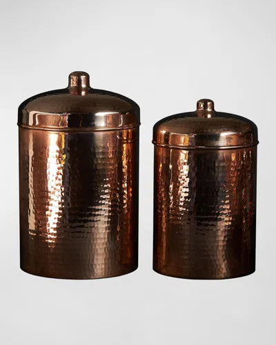 Sertodo Copper Hammered Copper Large Canisters, Set Of 2