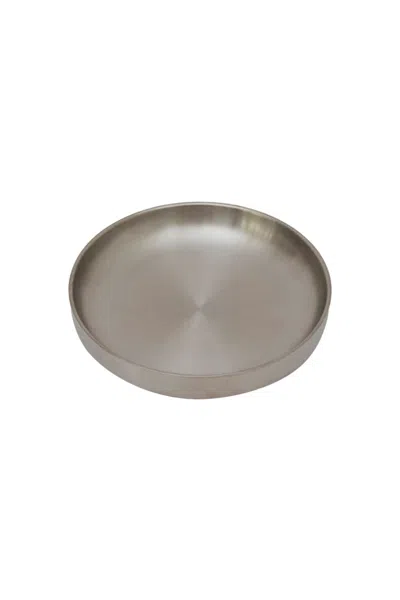 Service Projects Set Of 2 Stainless Steel Pasta Plates 21 Cm In Gray