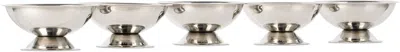 Service Projects Silver Ice Cream Cup Set, 5 Pcs In Stainless Steel