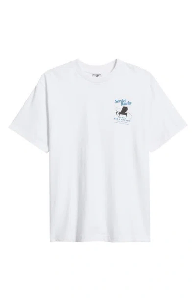 Service Works Bar & Kitchen Organic Cotton T-shirt In White