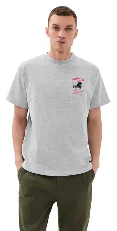 Service Works Bar And Kitchen Tee Heather Grey In Gray