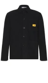 Service Works Organic Cotton Corduroy Button-up Chore Coat In 黑色