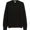 Service Works Check Knit Cotton Crewneck Sweater In Black