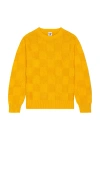 Service Works Check Knit Crewneck Sweater In Yellow
