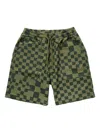 Service Works Chef Check-pattern Drawstring Shorts In Green