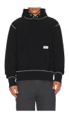 Service Works Contrast Stitch Hoodie In Black