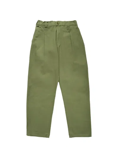 Service Works Drill Waiters Pleated Trousers In Green