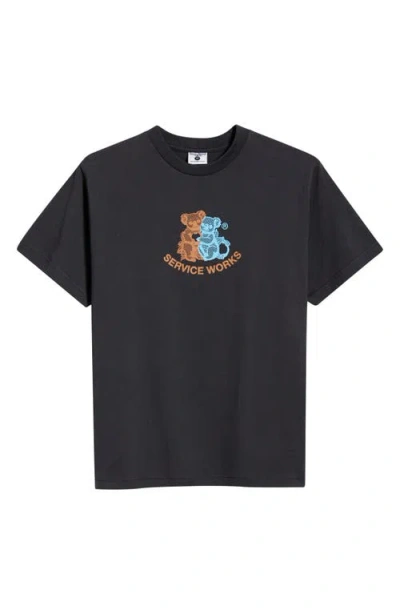 Service Works Family Fruit Organic Cotton Graphic T-shirt In Black