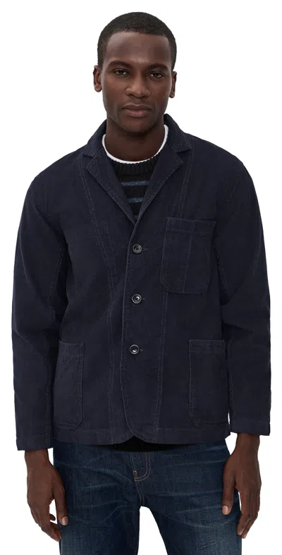 Service Works Fine Cord Server Suit Jacket Dark Navy In Blue