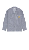 Service Works Hickory Stripe Chore Jacket In Blue