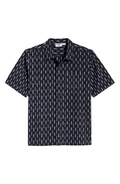 Service Works Ikat Short Sleeve Button-up Shirt In Blue