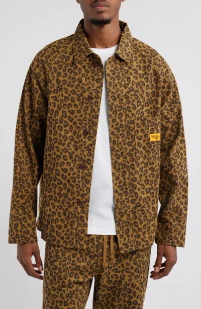 Service Works Leopard Print Front Of House Jacket In Brown
