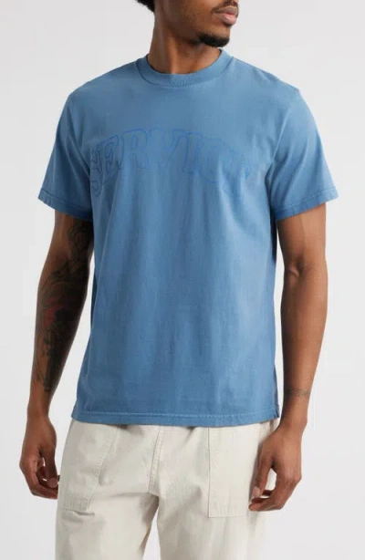 Service Works Logo Cotton T-shirt In Navy