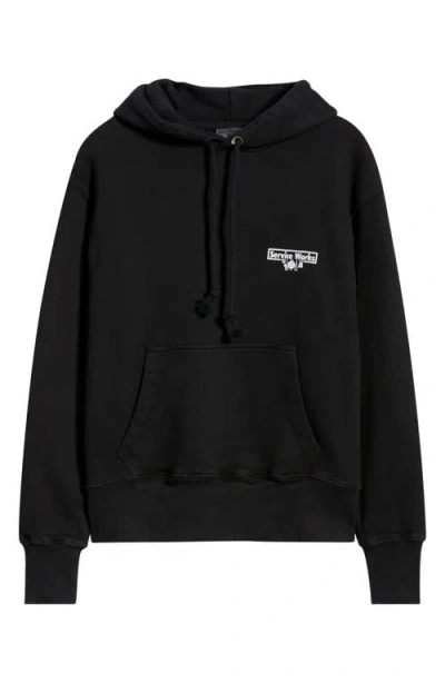 Service Works Logo Graphic Organic Cotton French Terry Hoodie In Black