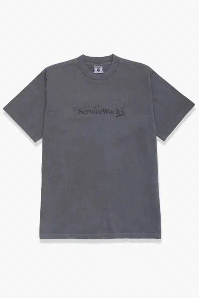 Service Works Men's Chase T-shirt In Charcoal In Pink