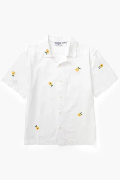 Service Works Men's Cross Stitch Shirt In Floral In Purple
