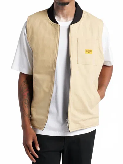 Service Works Padded Work Vest Jacket In Pale Khaki In Multi