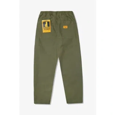 Service Works Pantalon Canvas Chef Olive In Green
