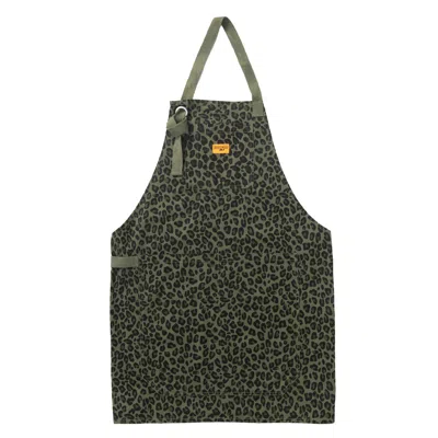 Service Works Patterned Apron Green Leopard