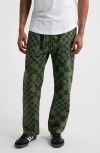 Service Works Printed Chef Pants In Olive Checker