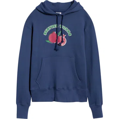 Service Works Radish Organic Cotton Hoodie In Blue