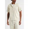 Service Works Script Embroidered Organic Cotton Camp Shirt In Neutral
