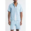 Service Works Script Logo Organic Cotton Camp Shirt In Blue