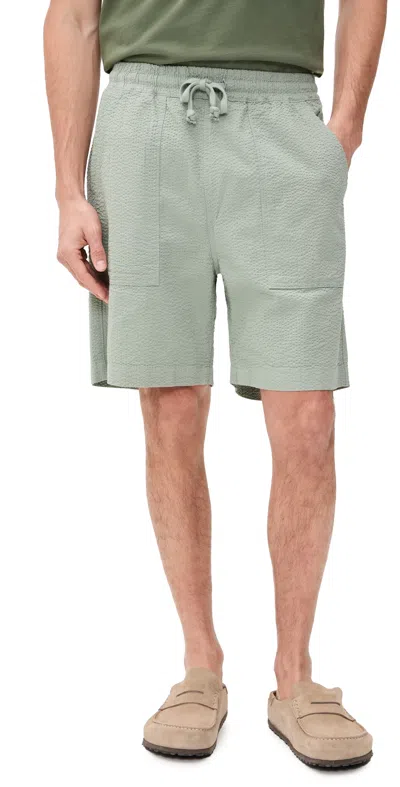 Service Works Seersucker Chef Shorts Sage In Green