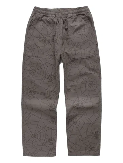 Service Works Spiderweb-pattern Drawstring Trousers In Brown