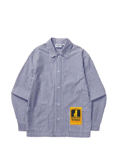 Service Works Striped Chef Shirt In Blue