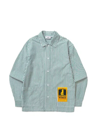 Service Works Striped Pocket Chef Shirt In Green