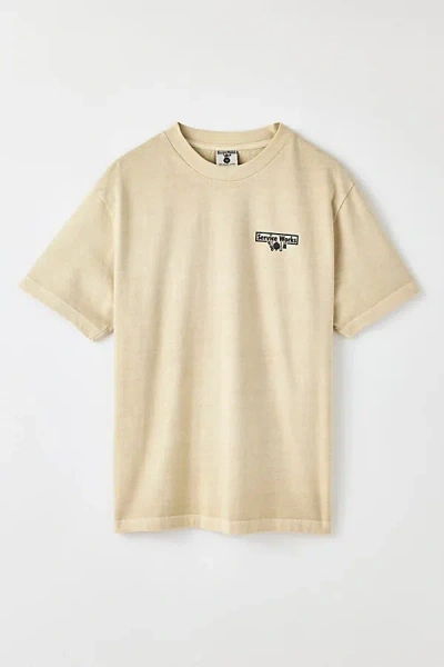 Service Works Trademark Graphic Tee In Ivory, Men's At Urban Outfitters In White