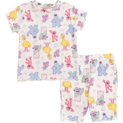 Sesame Street Babies' ® 2-piece Tee And Bike Shorts Set In Ivory Multi