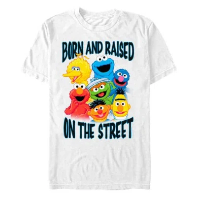 Sesame Street Born And Raised On The Street  Graphic T-shirt In White