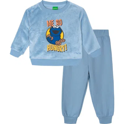 Sesame Street Babies' ® Cookie Monster 2-piece Fleece Sweatshirt And Joggers Set In Cookie Monster Blue
