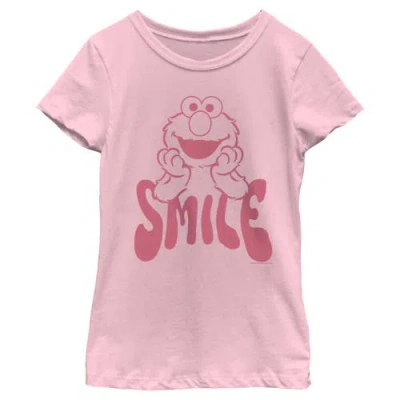 Sesame Street Kids' ® Girl's  Elmo Smile  Graphic T-shirt In Pink