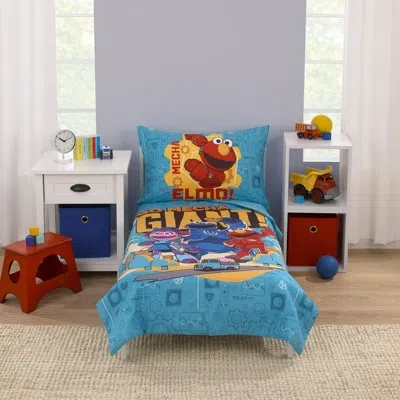 Sesame Street Nojo  Mecha Builders Toddler Collection Cookie Monster, Elmo And Abby 4 Piece Toddler B In Blue