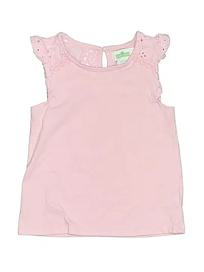 Pre-owned Sesame Street Kids' Sleeveless Top Pink Ruffles Neckline Tops