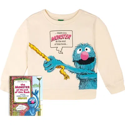 Sesame Street Babies' ® Sweatshirt And Book Set In Grover Off White