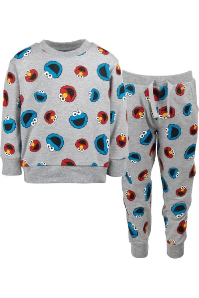 Sesame Street Kids' ® Sweatshirt And Fleece Pants Set In Grey Elmo Cookie