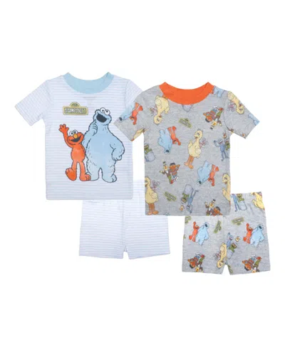 Sesame Street Kids' Toddler Boys Short Pajama Set, 4 Pc In Assorted