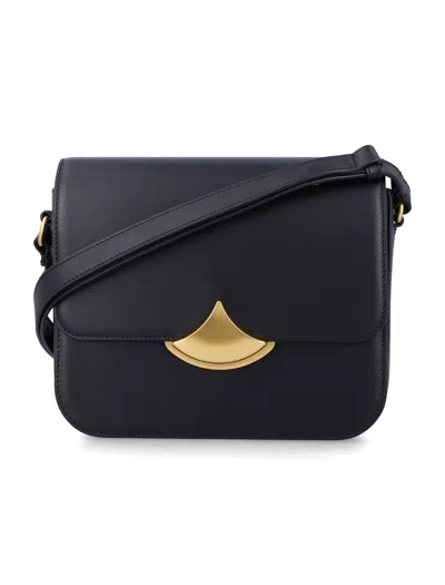 Sessun 100% Cowhide Leather Shoulder Bag In Nero